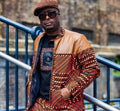 African Print Jacket- Chocolate Brown