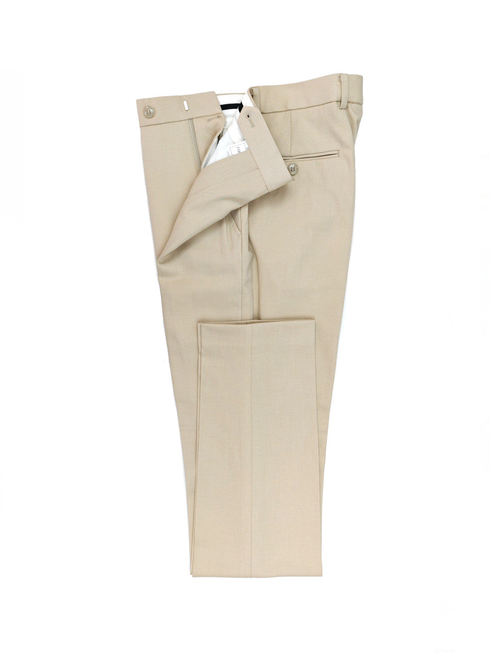 Beige Double-Breasted Slim Fit Suit