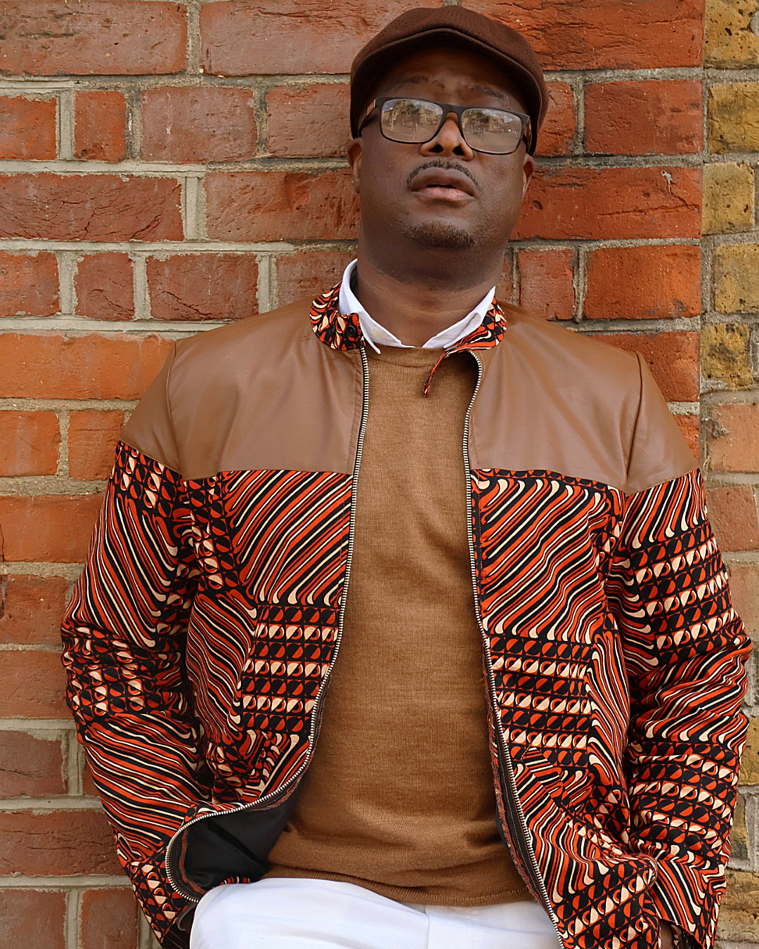 African Print Jacket- Chocolate Brown