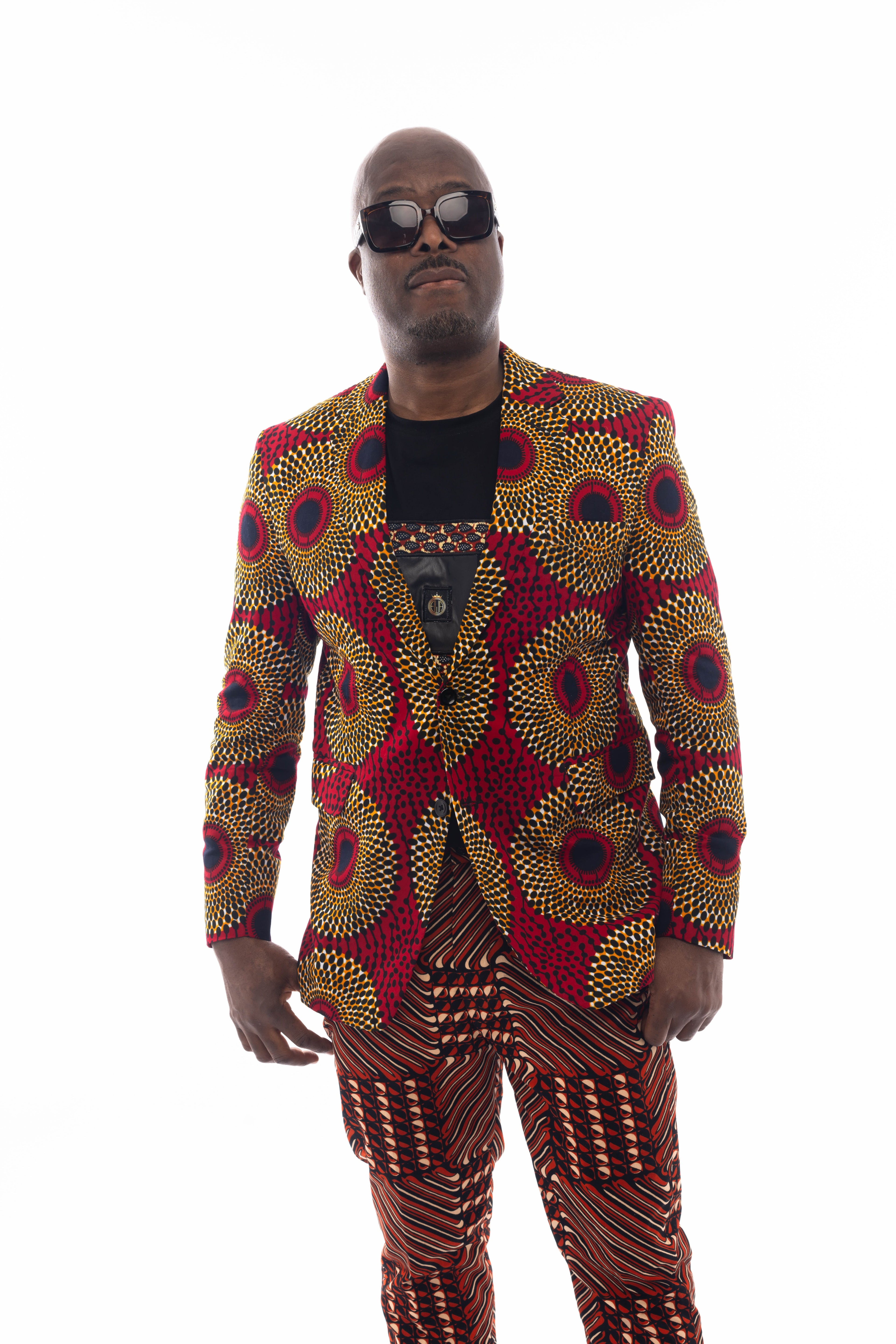 African Fashion Ankara Print Blazer (Concentric pattern)