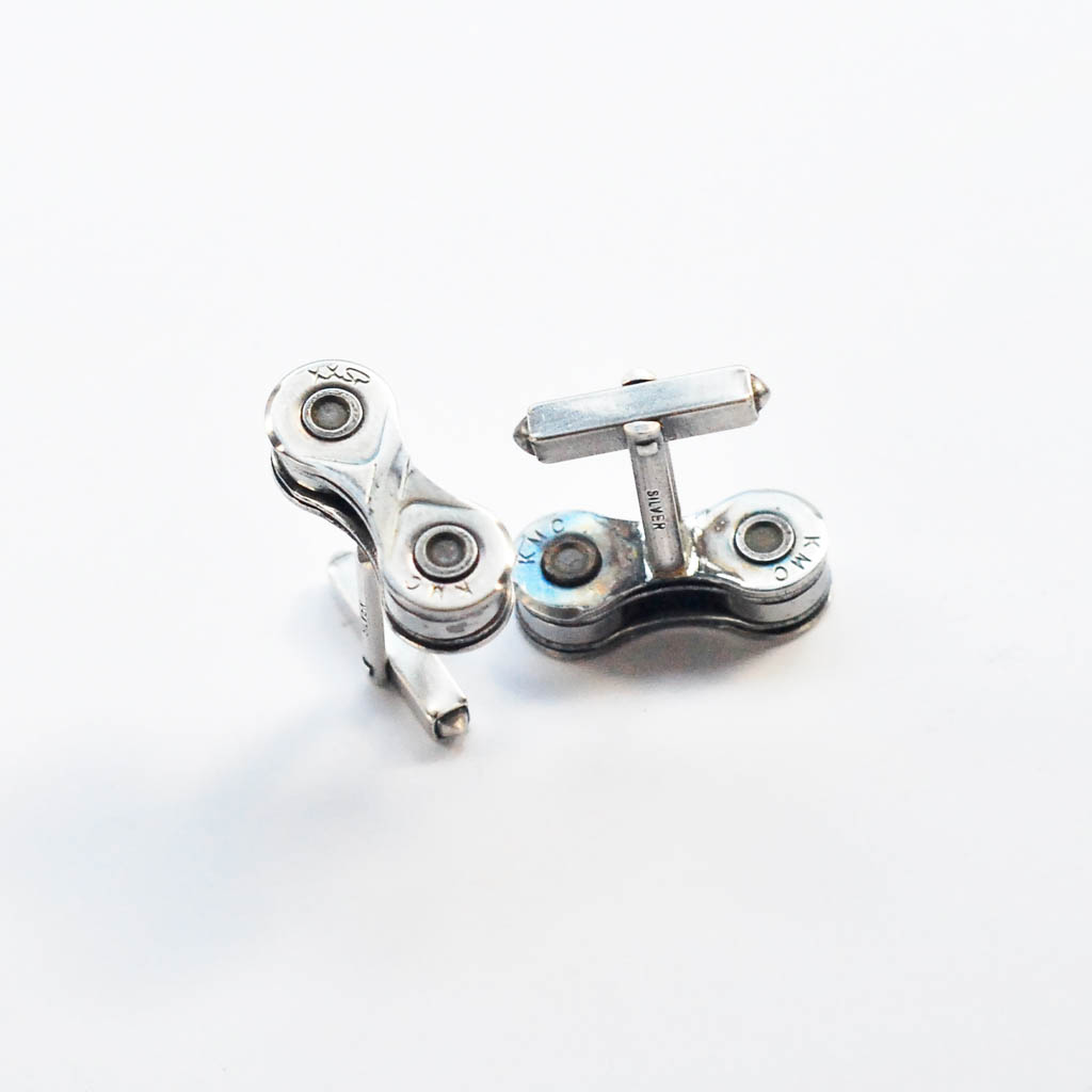 Recycled Bicycle Chain Cufflinks | Eco Gift for Cyclists & Bikers